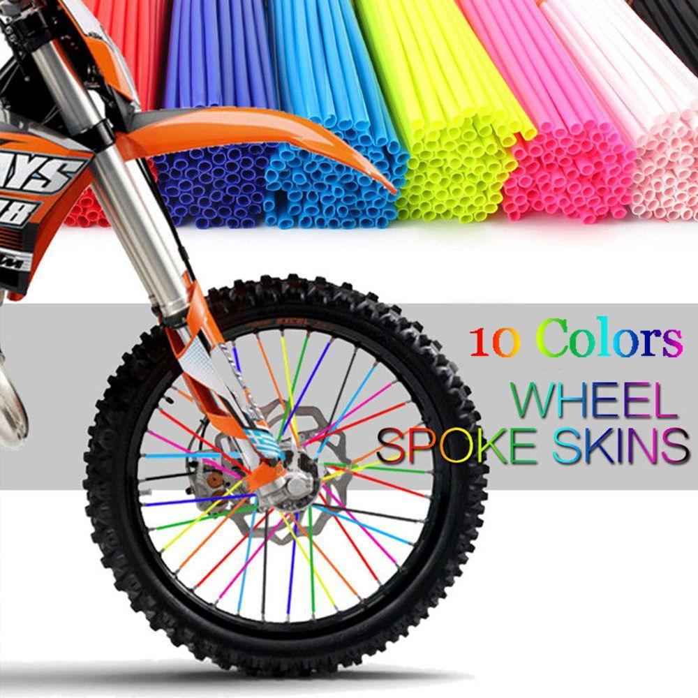 36Pcs Bike Motorcycle Decoration Guard Wheel Spoke Wraps Protector Rims Skins Covers