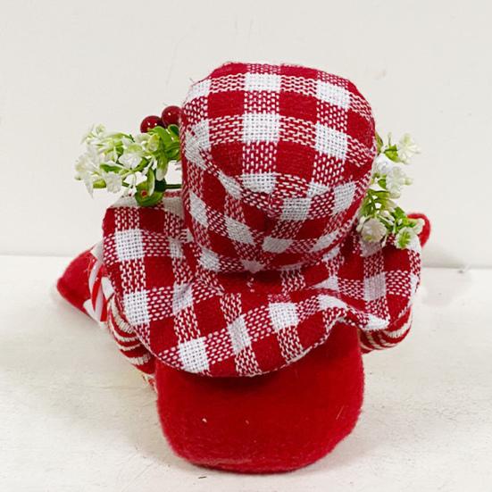 Cheerful Christmas Faceless Gnome Doll Long Leg Checkered Hat Round Nose Vibrant Color Doll Ornaments Home Decor Xmas Gift