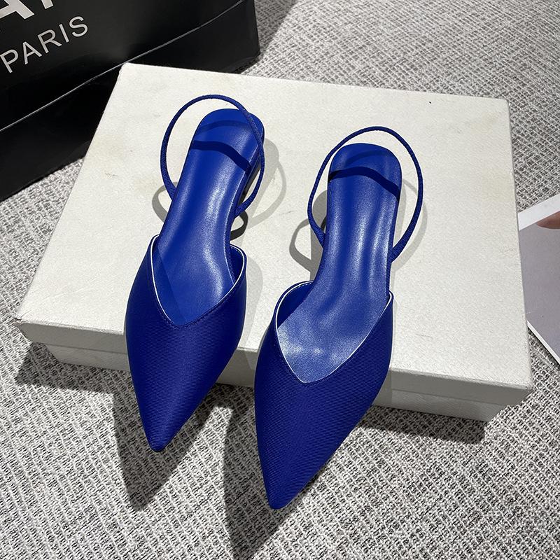 Пляжные туфли розово-красного цвета с острым носком и ремешком сзади для женщин (Размеры 34-43) - Коллекция Лето 2025