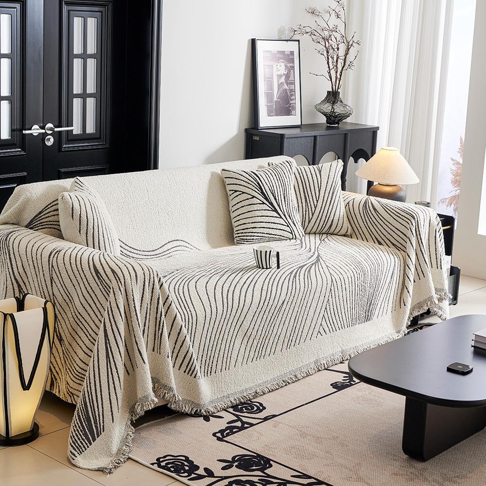 Ткань, шерстяная пряжа, полоска для дивана, полотенце, универсальный нескользящий чехол на четыре сезона в скандинавском стиле, цельный чехол, детский слинг