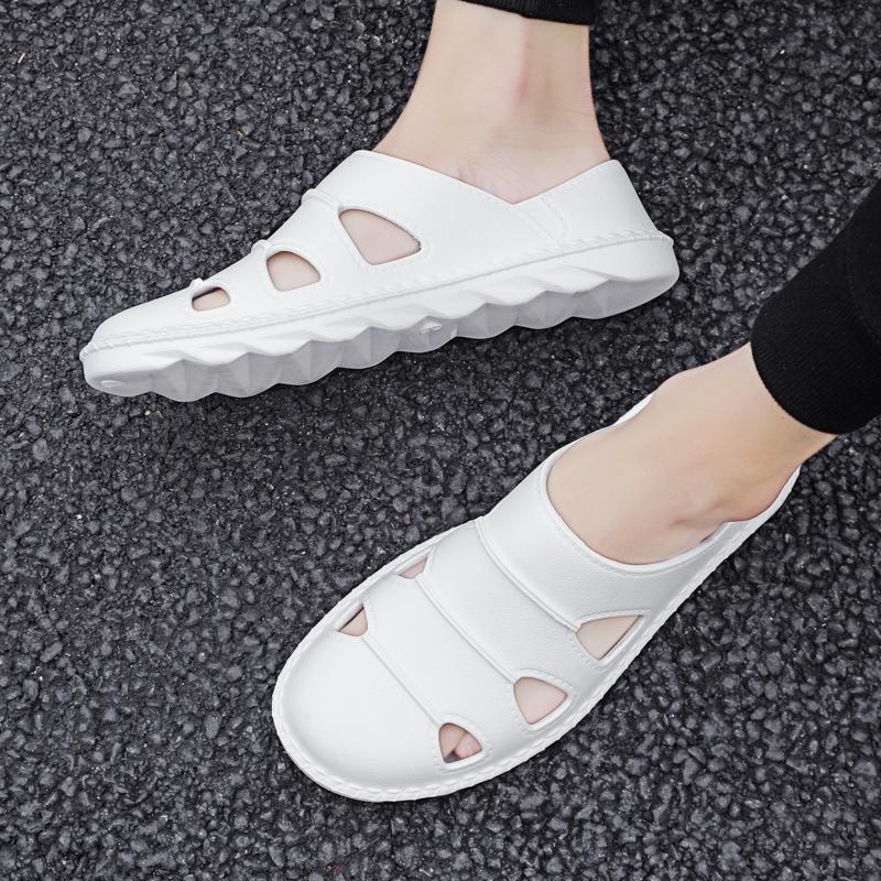 Новый стиль, мужская летняя водонепроницаемая гибкая пляжная обувь без шнуровки, легкие дышащие повседневные сандалии