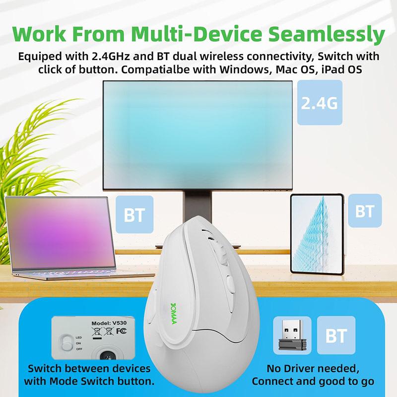 JOMAA-Wireless AI Mouse, 2.4G, Bluetooth, Voice Recording, Artificial Intelligence, 1600DPI, USB, Speech Recognition, Search