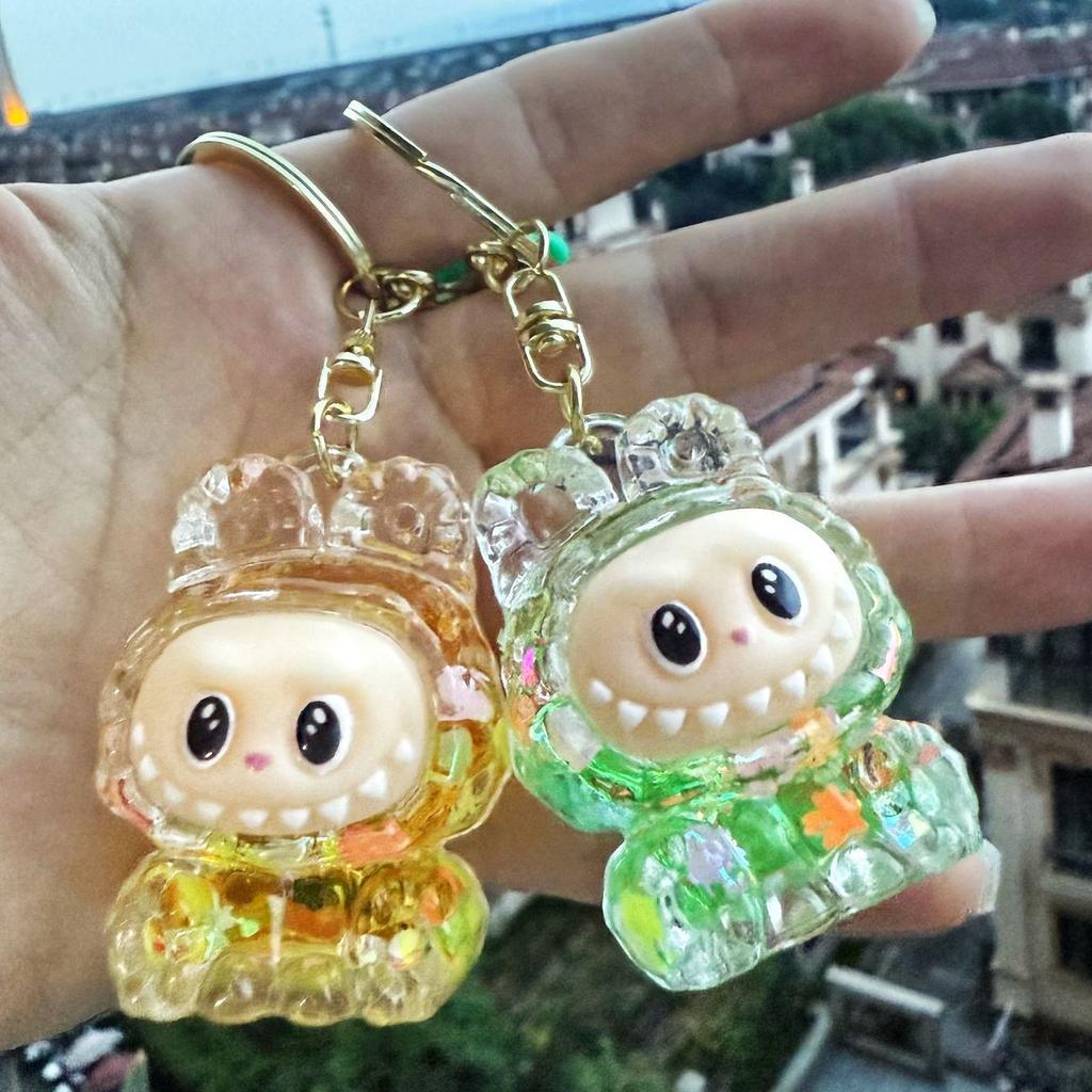 High Looks Labrador Keychain Bag Oil Hanging Decoration Figurine Backpack Quicksand Cartoon Pendant Gift Keychain