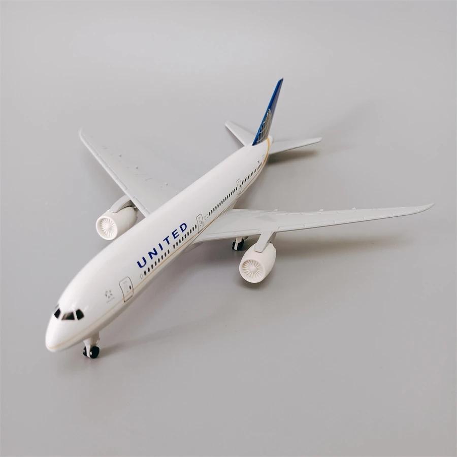20см Металлическая модель самолета Авиакомпании United Boeing 787 Модель самолета United B787 Модель самолета Детский подарок