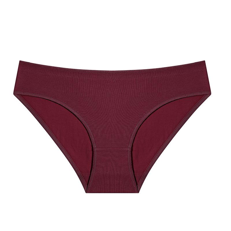 FINETOO Mid-waist Cotton Panty For Women Sexy Solid Color Lingerie Soft and Breathable Underwear