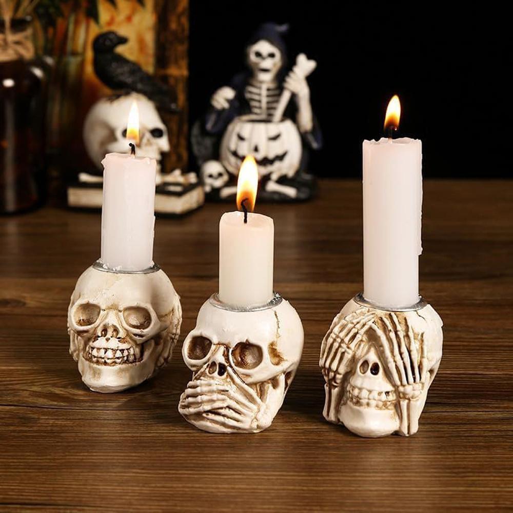 1 Pc Halloween Decorative Silicone Mold 3D Skull Resin Silicone Mold DIY Storage Box Mould Soap Plaster Casting Holiday Gifts