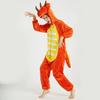 One-piece Cartoon Dinosuar Pajamas Cosplay Costume Halloween Parties Role-Playing Outfit Thick Flannel Sleepwear Winter Warmth Homewear Clothes