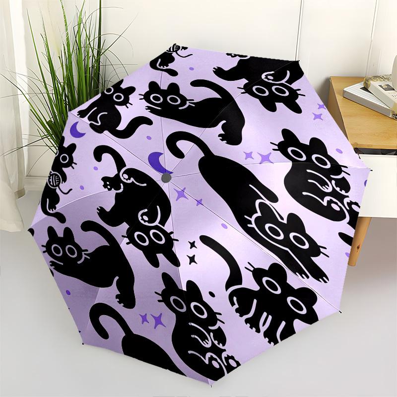 Cats, Purple- Automatic umbrella,Suitable for Men and Women, Travel, Daily Compact Umbrella, Outdoor Accessories,Gifts for Fashion Lovers0904b