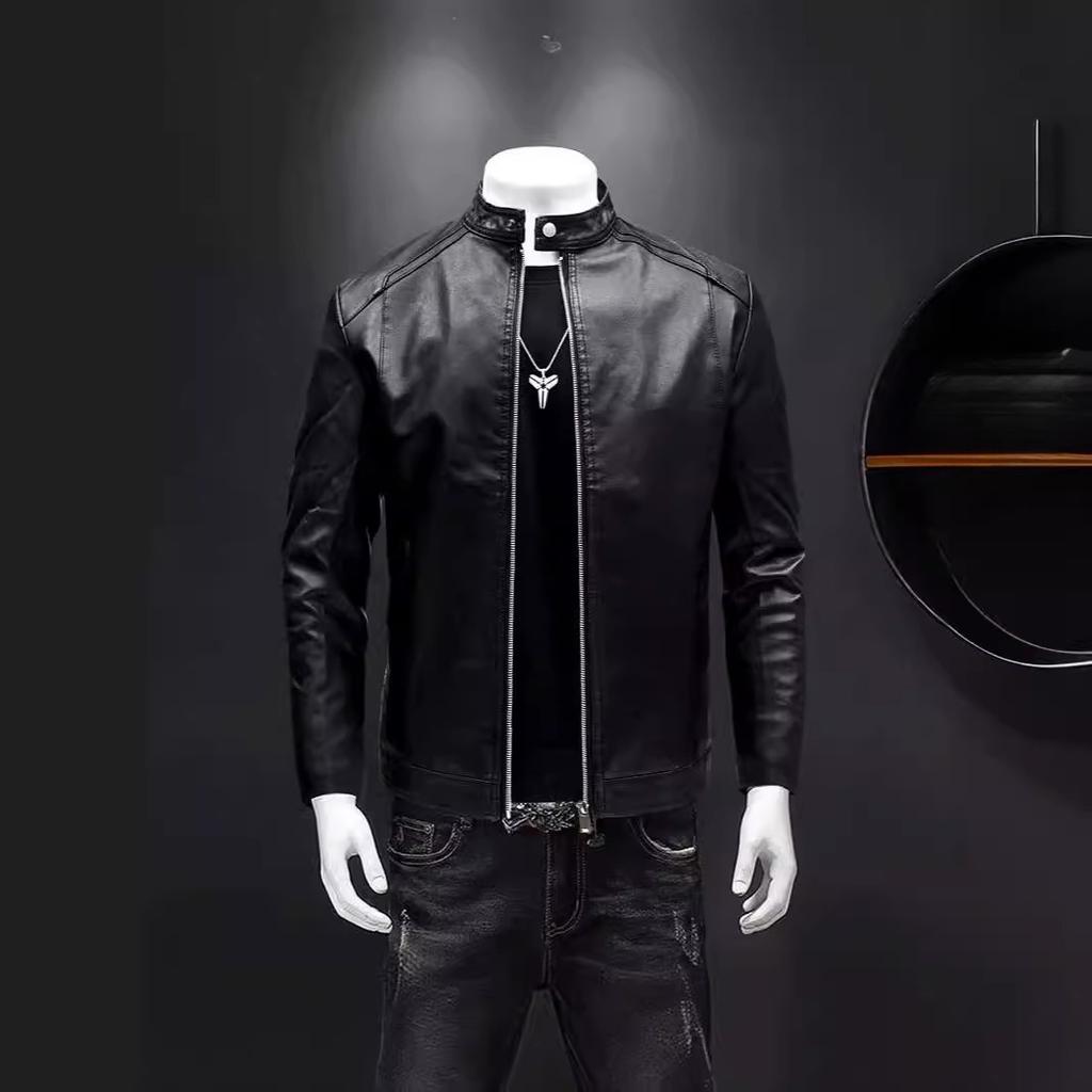 Мужская кожаная куртка Locomotive, осень и зима, новая повседневная универсальная приталенная флисовая утолщенная кожаная куртка большого размера