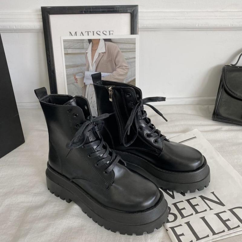 Женские ботильоны на толстой платформе с застежкой-молнией, модные женские дизайнерские мотоциклетные ботинки, повседневная женская обувь