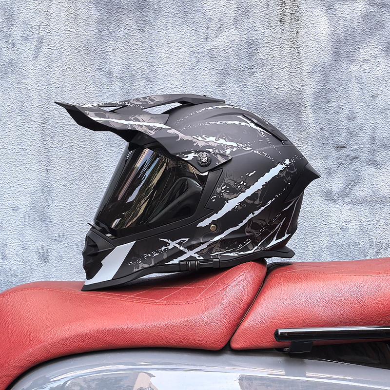 LVS Взрослый шлем для мотокросса фулфейс кросс-шлем с 800 внедорожными шлемами, сертификация DOT, двойной визор, в комплекте