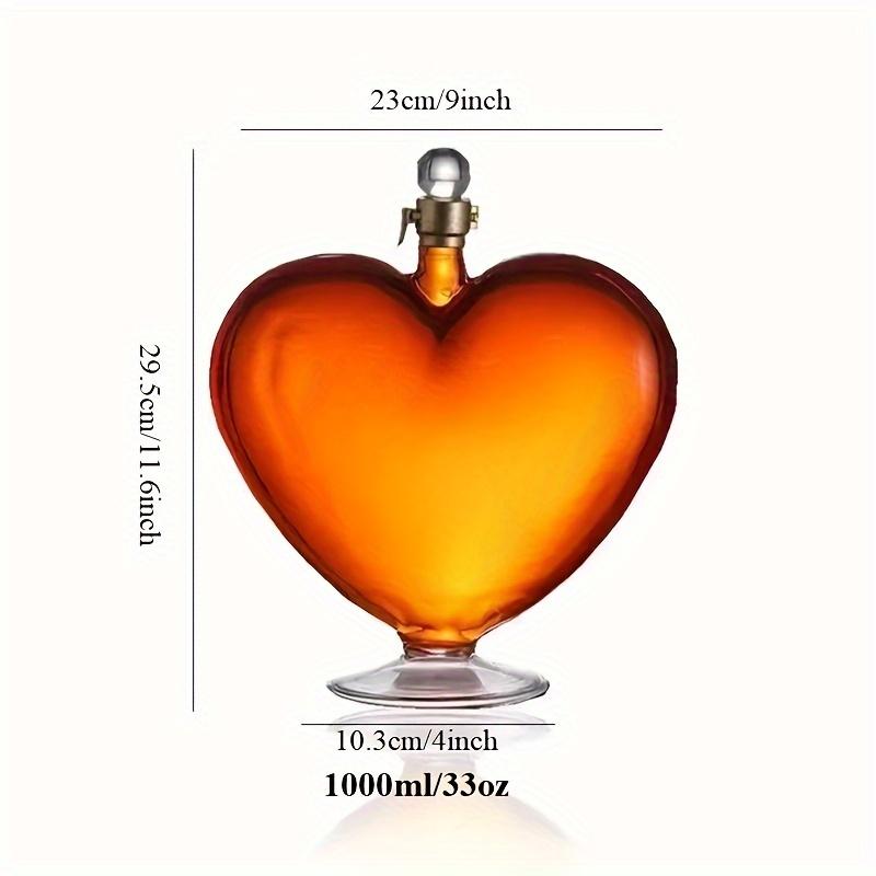 1P хрустальное стекло графин для виски в форме сердца моделирование ремесло вино бутылка виски стеклянная посуда наливной стакан для бурбона водка бренди коньяк-прозрачный воздухонепроницаемый