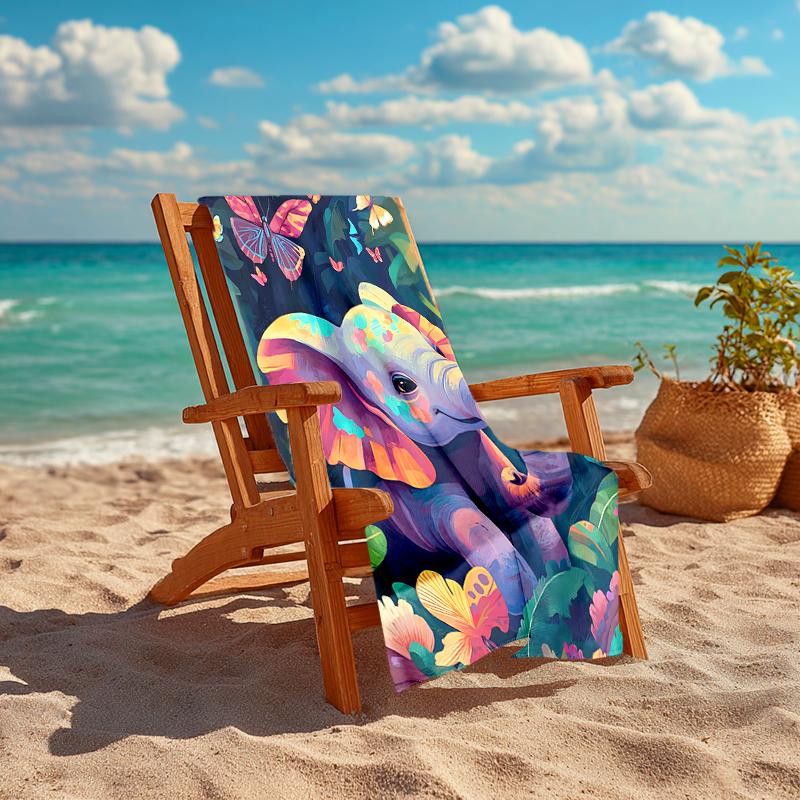 1Pc Colorful Elephant Garden Beach Towel Quick Dry Multiuse For Beach Pool Gym Yoga Home Travel Christmas Halloween Xmas Gift G1144