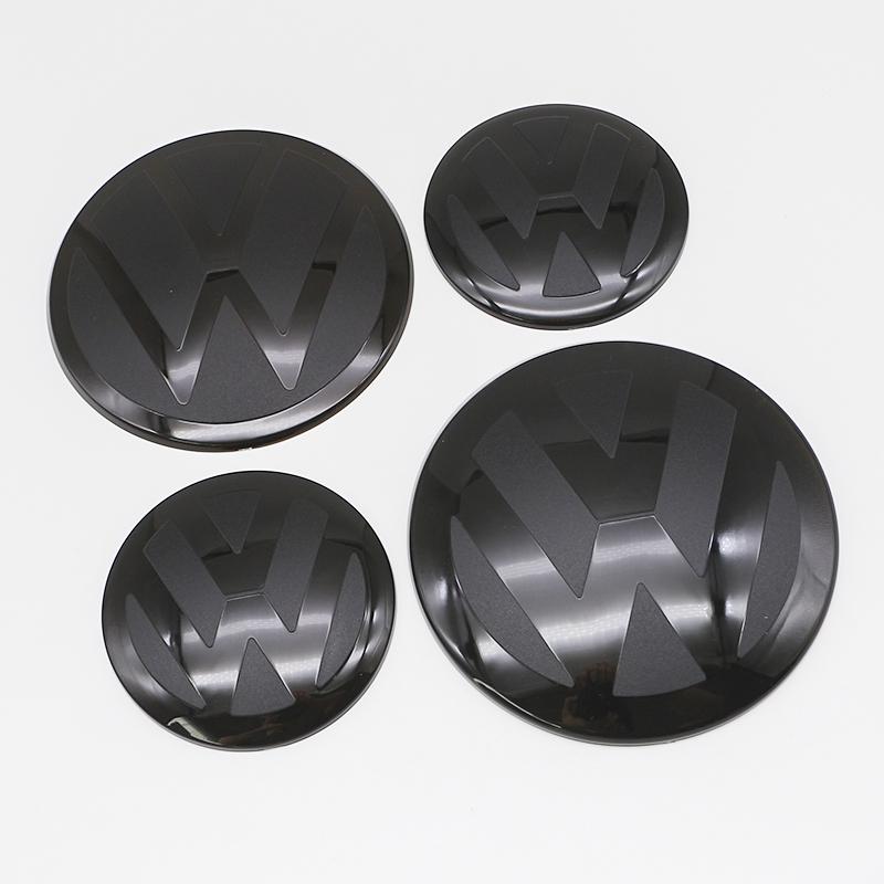 2pcs Front Rear Emblem For VW Passat 2011-2018 Modified Black Flat Mirror Logo Cover Stickers Accessories Extra Pro Plus Value QS0