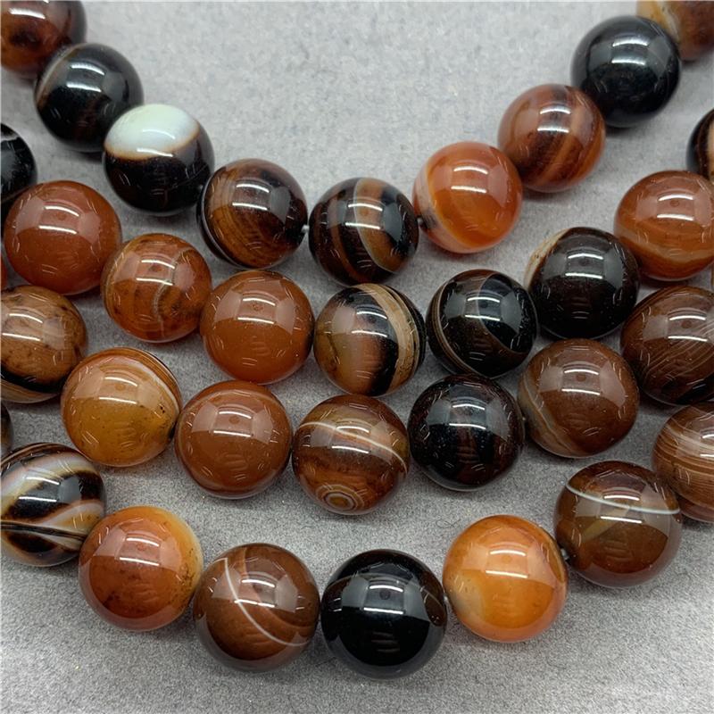 Natural Gemstone Stone Striped Agate Beads DIY Bracelet Jewelry Accessories