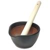 Керамика Motoshige, Керамика Iwami, Набор ступки и пестика, с силиконовой основой (Средняя), Черное матовое покрытие, прибл.. Диаметр 15 см, Нескользящий, Сделано в Японии.