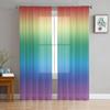 Rainbow Gradient Sheer Curtains For Living Room Bedroom Home Decor Kitchen Tulle For Windows Voile Drapes
