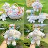 Plaid Drooping Dress Ear Rabbit Plush Keychain Backpack Pendant Cute Gift Kids