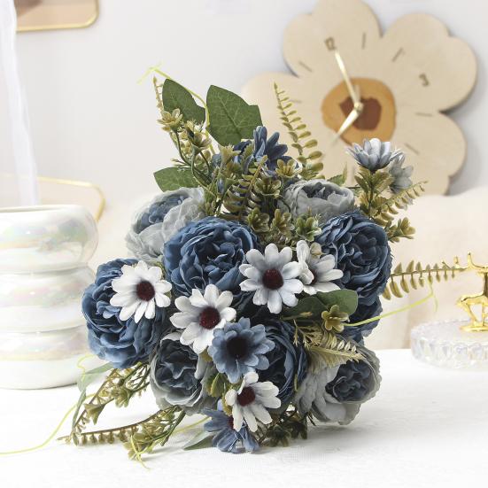 Букеты из искусственных цветов, искусственные ромашки, пионы, букеты, искусственные цветы, центральные украшения для стола, цветочные композиции для дома, свадебные украшения для отеля