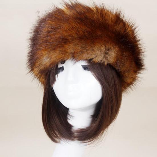 Winter Basin Hat Faux Fur Lined Hollow Top Foldable Warmth Retention Fuzzy
