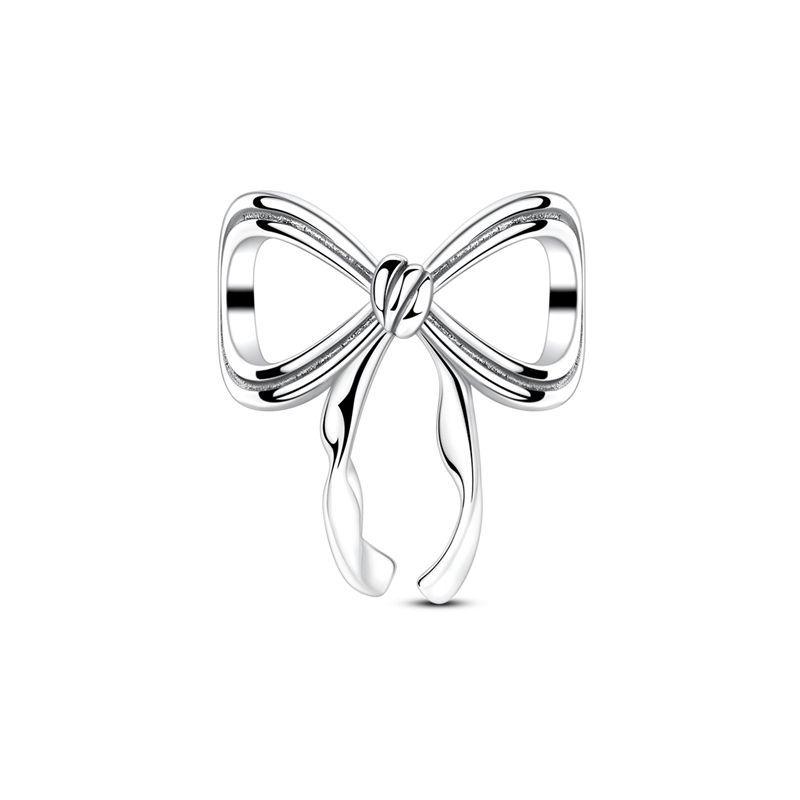 925 Silver Charms Colorful Bow Set Earrings Ring Beads Pendant for Women Bracelets Necklaces DIY Jewelry Gift
