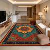 Reddish Brown Persian Geometric Rug for Living Room Decoration Bedroom Bedside Fluffy Carpet Easy Clean Antiskid Retro Floor Mat