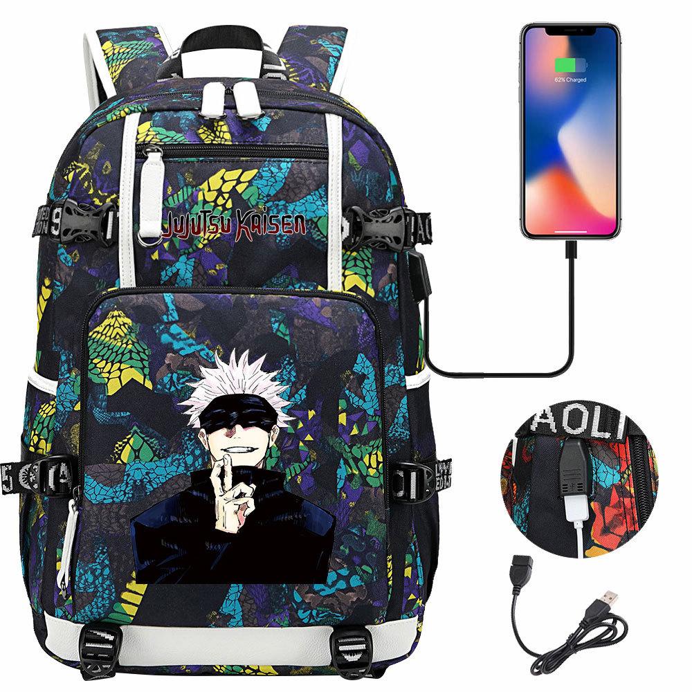 Рюкзак с USB-наушниками с принтом Jujutsu Kaisen