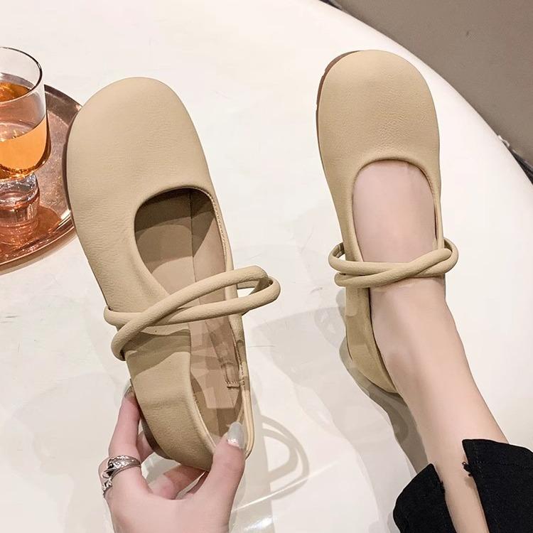 Вечерний Ветер Нежная Обувь Девочка 2025 Новая Фея Ветер с Юбкой Мэри Джейн Одинарная Обувь Плоская Подошва Круглый Носок Обувь Дуду