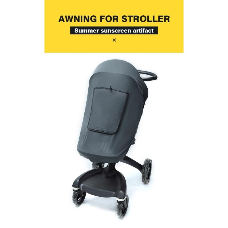 Чехол для защиты от солнца для детской коляски UPF50+ UV Чехол-солнцезащитный козырек для коляски Эластичный тянущийся Солнцезащитный зонт для прогулочной коляски Дождевик