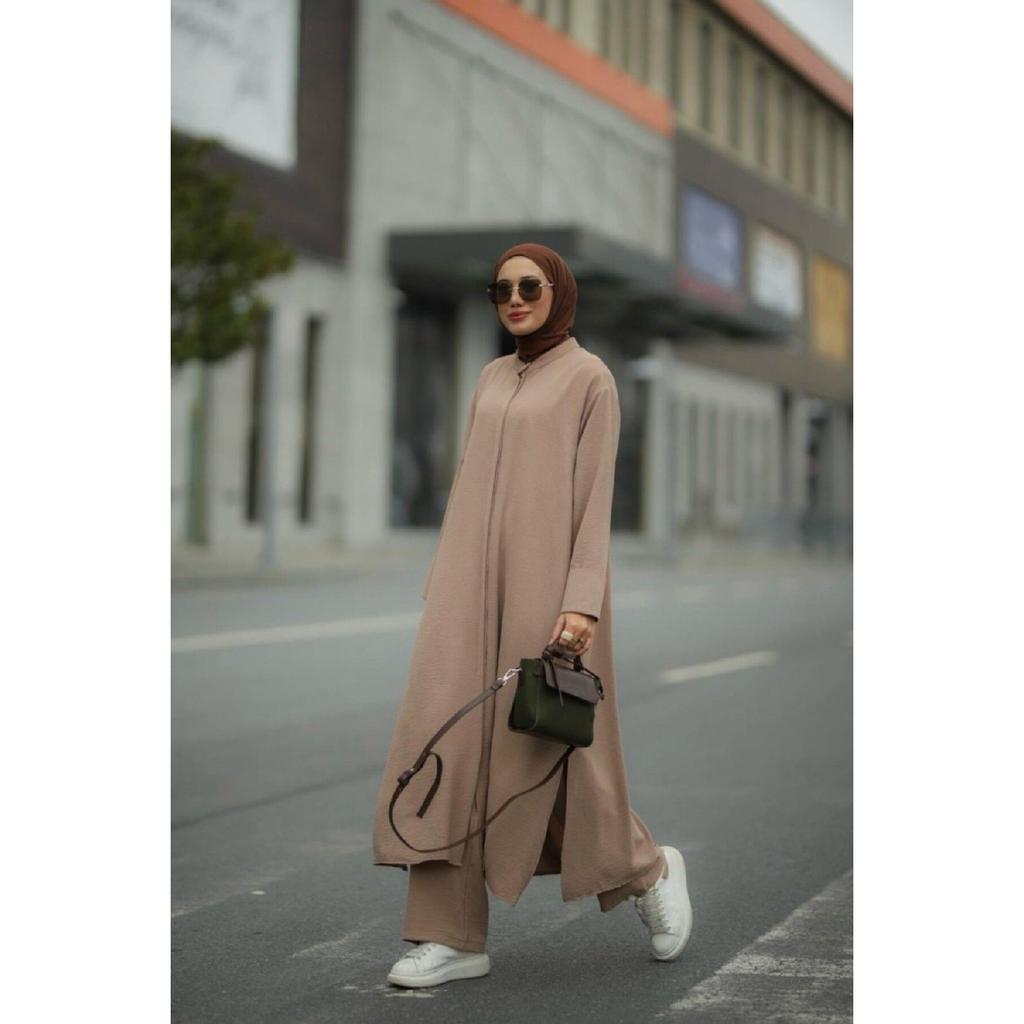 Hijab Lady Suit Brown Model-507