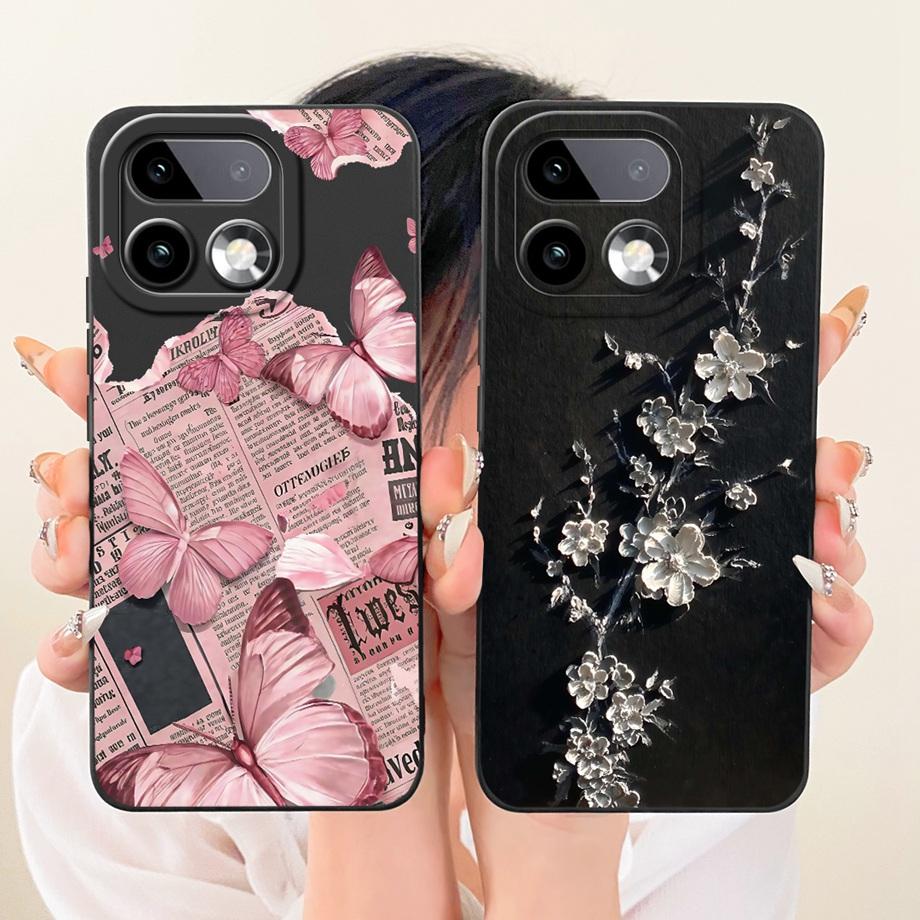 Мягкий силиконовый чехол из ТПУ для Realme 16 Pro Pro+ Чехол для телефона Винтажный Звездный Вишневый Бант Печать Ромашка Бампер Для Realme16 Ударопрочный