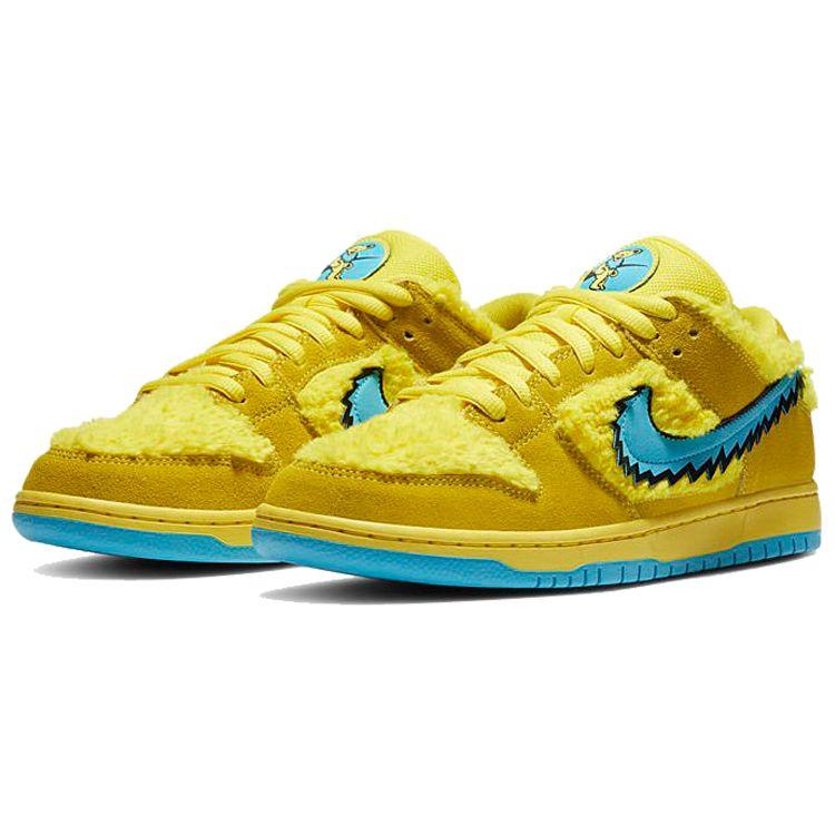 Grateful Dead x Nike Dunk Low SB Yellow Bear Unisex Sneakers Opti-Yellow Blue-Fury CJ5378-700