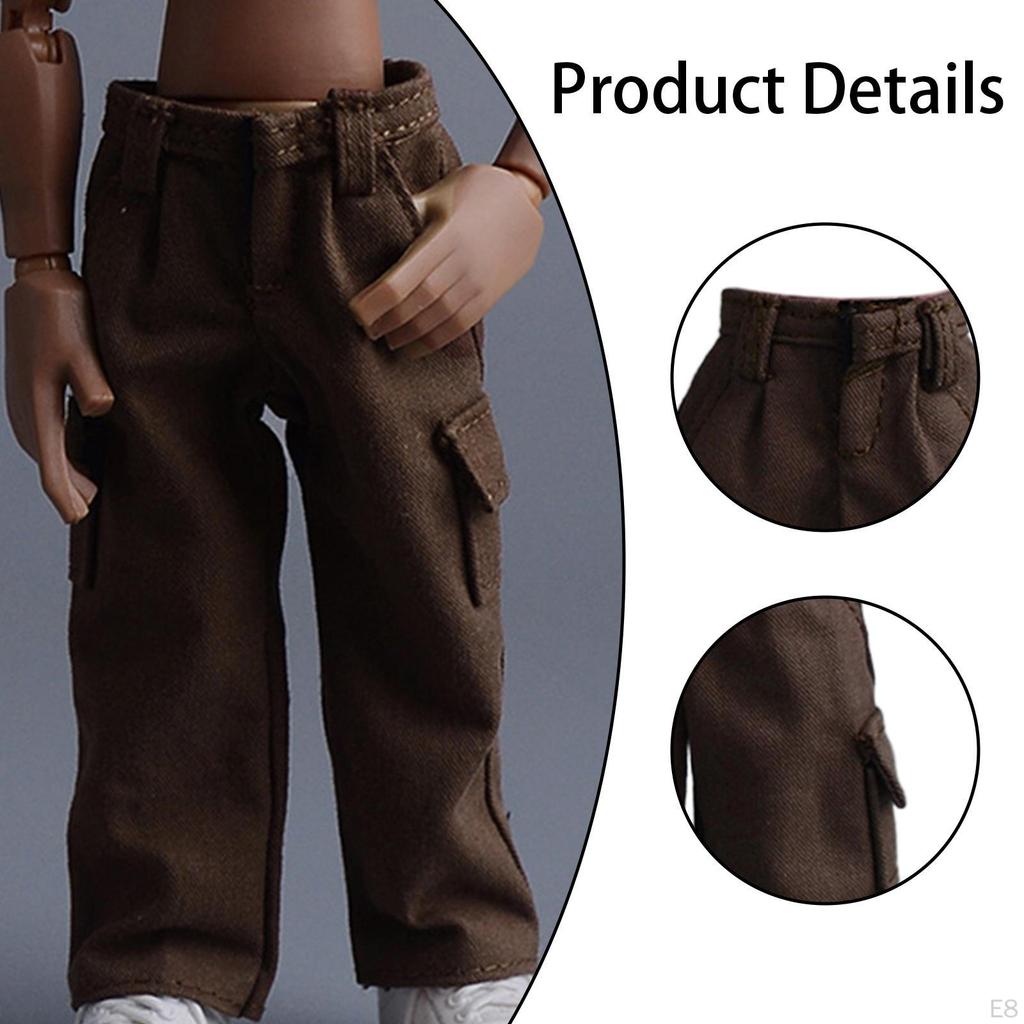 1/12 Action Figure Clothes Doll Costume Pants Mini Fashion Miniature Clothing Dress Up for 6 Inch