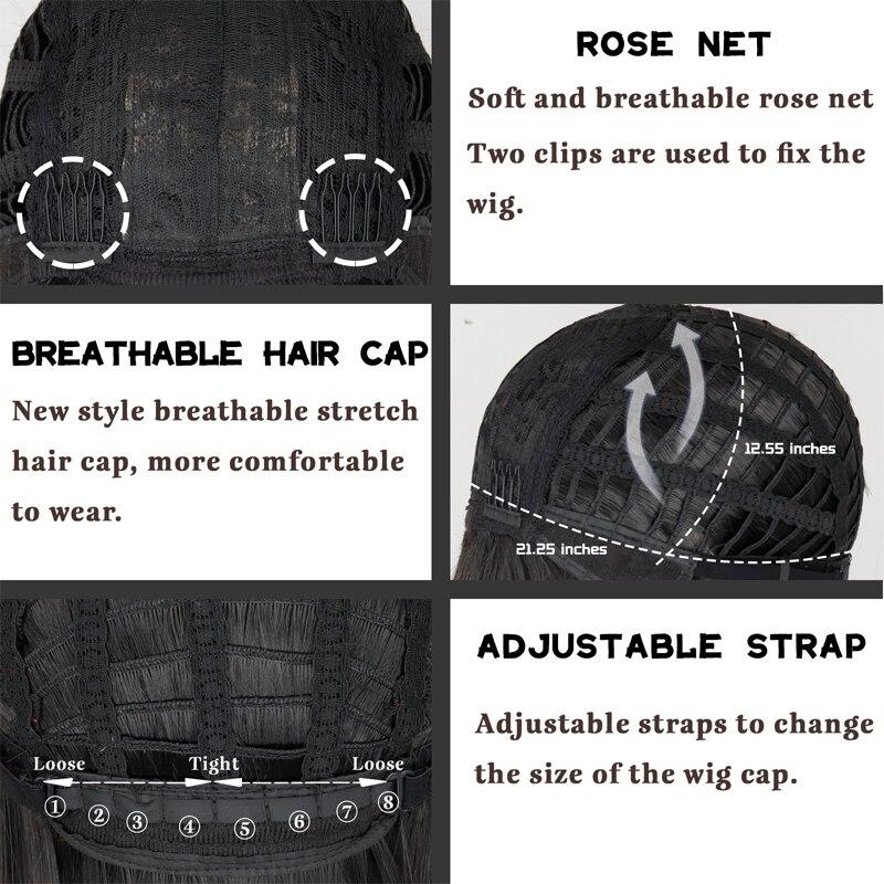 MISS WIG Long Black Brown Gloden Honey Wavy Wig with Highlights Cosplay Synthetic Wigs Women Heat Resistant Middle Part Wigs