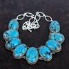 Tibetan Turquoise Gemstone Necklace Vintage Jewelry 925 Sterling Silver Necklace Adjustable Chain Necklace Handmade Necklace Engagement Gift