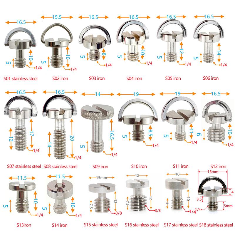 Винт адаптера быстросъемной пластины. Винт штатива с D-образным кольцом 1/4 дюйма. Монтажный адаптер.