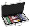 Poker Set - Silver Metal Case - 300 Chips 11.5g - Accessories Included - Portable - Elegant