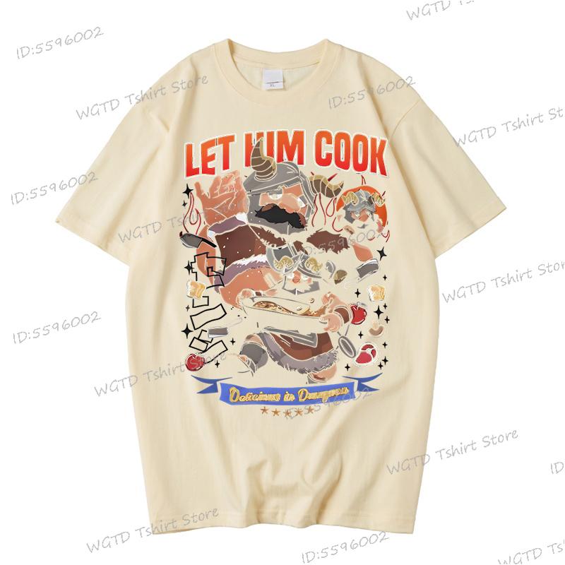 Высококачественная аниме мультяшная классическая футболка для мужчин и женщин с принтом Delicious in Dungeons, хлопковая, повседневная, подарок для любителей аниме