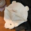Sweet Neck Collar Beanies Cap Woolen Pullover Cap Fashion Bear Ear Knitted Hat  Winter
