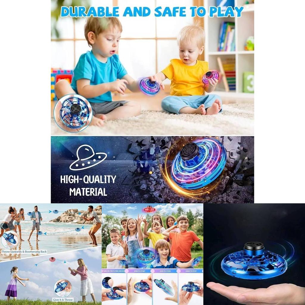 Customizable Led Glowing Ufo Fidget Spinner For Kids Stress Relief