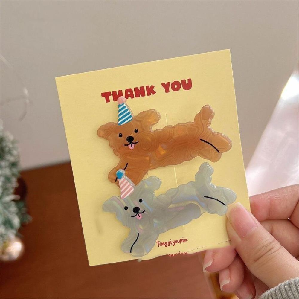 1 пара сломанных заколок для волос, мультяшная заколка для волос, милая заколка для волос с собакой