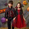 Girls Boys Costume Kids Ghost Bride Dress Performance Halloween Cosplay Children Birthday Party Dress Witch Clothes