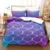 Laser Gradual Change Fish Scale 3D Digital Printing Three-Piece Set, Quilt Cover Pillowcase