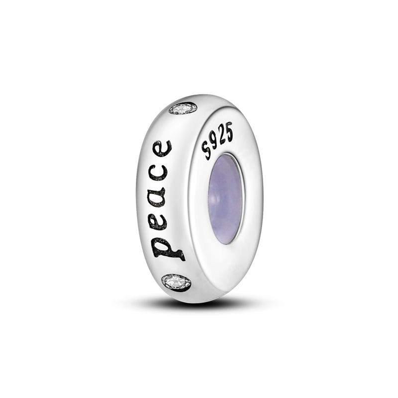 925 Silver Charms Silicone Spacer Beads Fit Bangle Bracelet DIY Gift For Women Jewelry Making