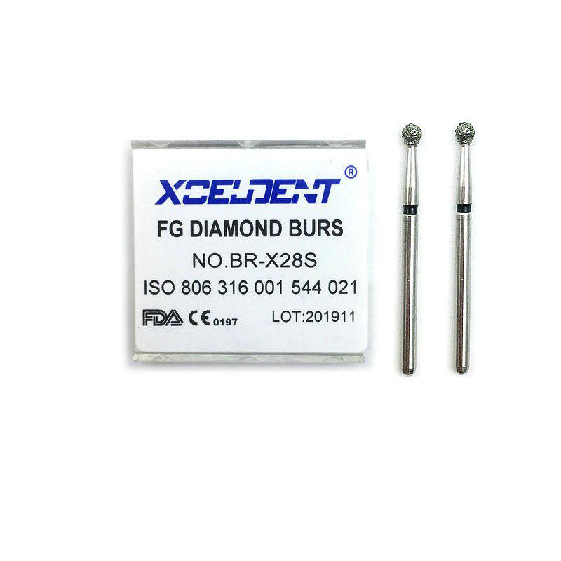 10 шт., высокоскоростные стоматологические алмазные боры FG для полировки, сглаживающие шариковые круглые стоматологические боры BR-X28S