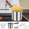 Small Deep Fryer Pot with Basket Fast Heating Stainless Steel Frying Pot With Mesh Steamer Basket Japanese Tempura Fryer Pot