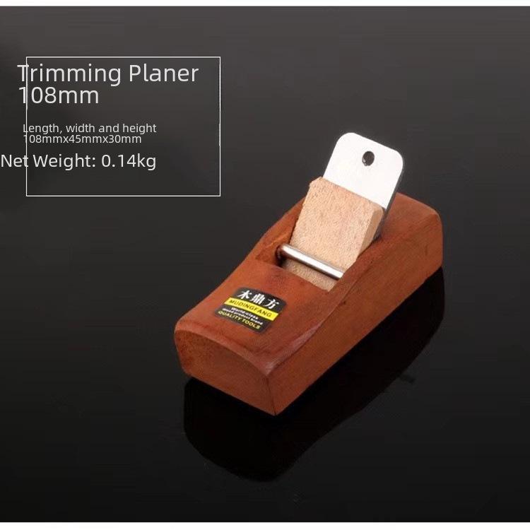 108MM Wooden Handheld Mini Woodworking Plane - Mahogany Square Trim Plane Knife Without Handle