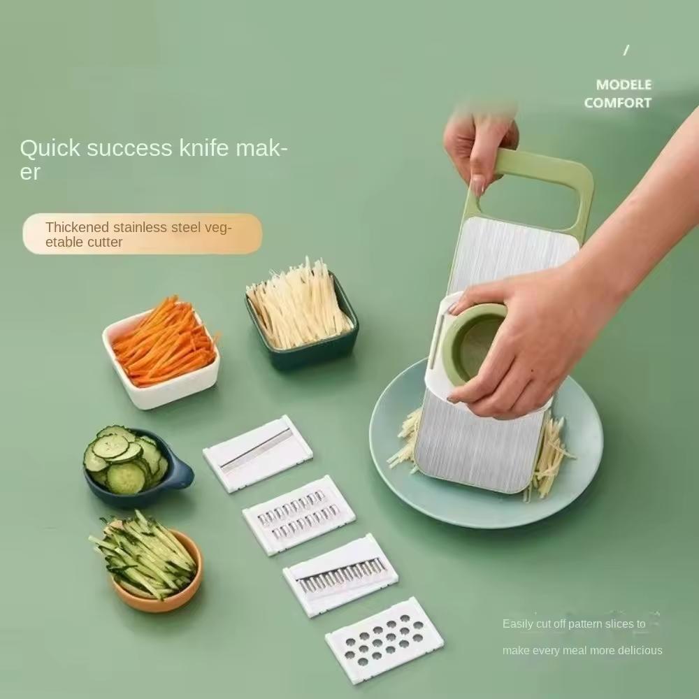 Терка для овощей и фруктов из нержавеющей стали 5-в-1 Многоцелевой стальной ручной нож для овощей и фруктов Кухонные принадлежности Нож Кухонные принадлежности Нарезка