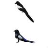 2 Piece Artificial Bird Feathered Garden and Home Ornament Magpies