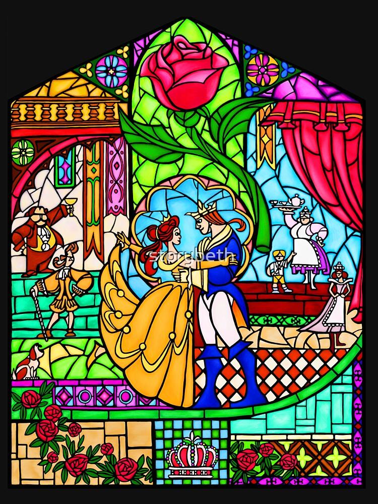 Beauty and the Beast Patterns of the Stained Glass Window Classic T-Shirt